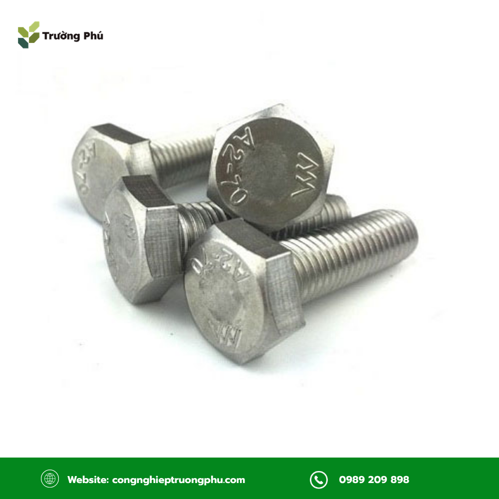 Bulong inox 304 M3x40 ren suốt, đầu lục giác, bền chắc và linh hoạt cho lắp ráp.