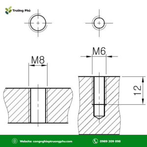 Việc chuyển từ M6 sang M8 cần kiểm tra lỗ, khoảng cách mép và không gian lắp đặt.