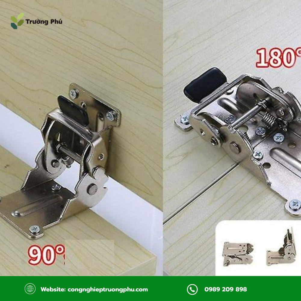 Bản lề gập duỗi dùng cho bàn, kệ và nội thất gấp, cho phép thay đổi góc