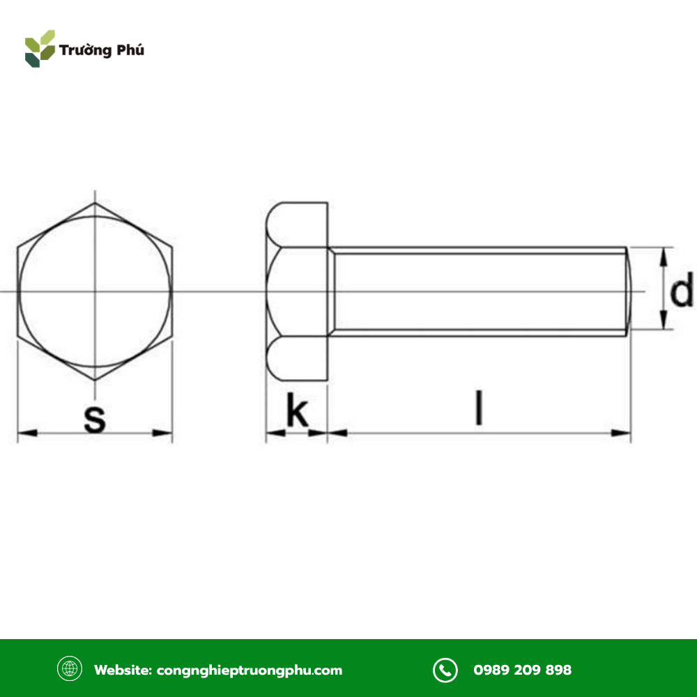 Bulong lục giác ngoài theo tiêu chuẩn TCVN và ISO tương đương.