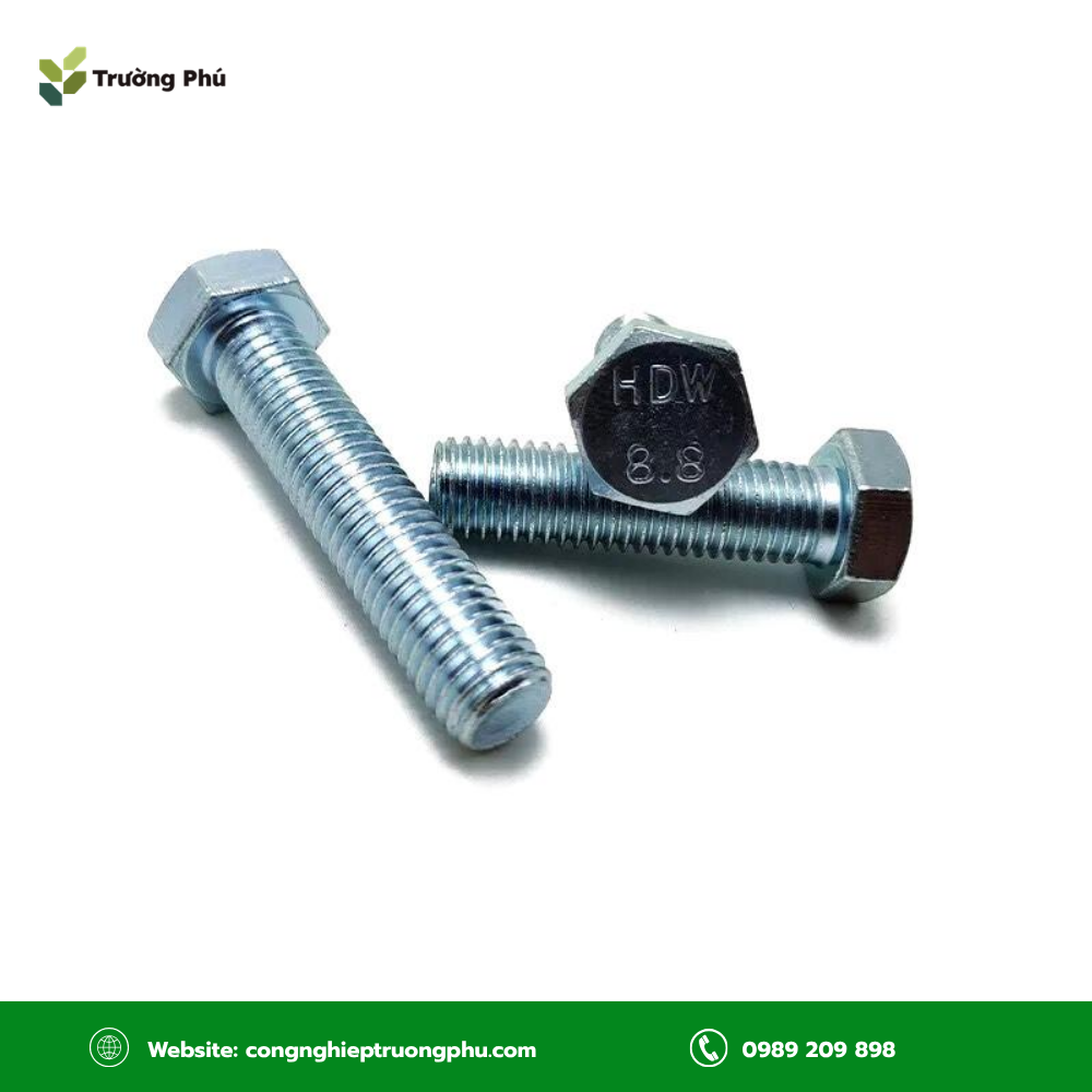 Bulong M8 phổ biến với vật liệu thép carbon, inox 304 và inox 316.