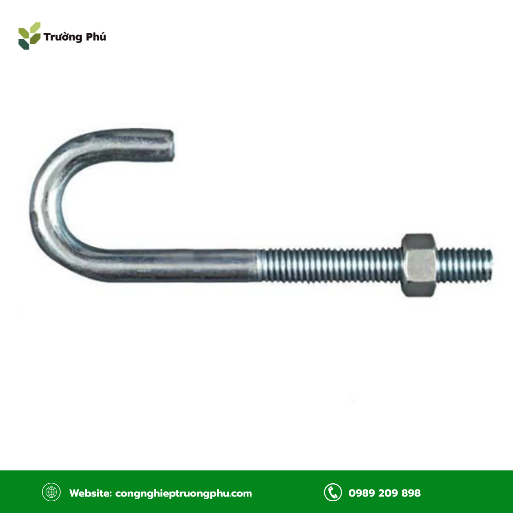 Bulong neo chữ J với đầu móc cong giúp neo giữ kết cấu trong bê tông