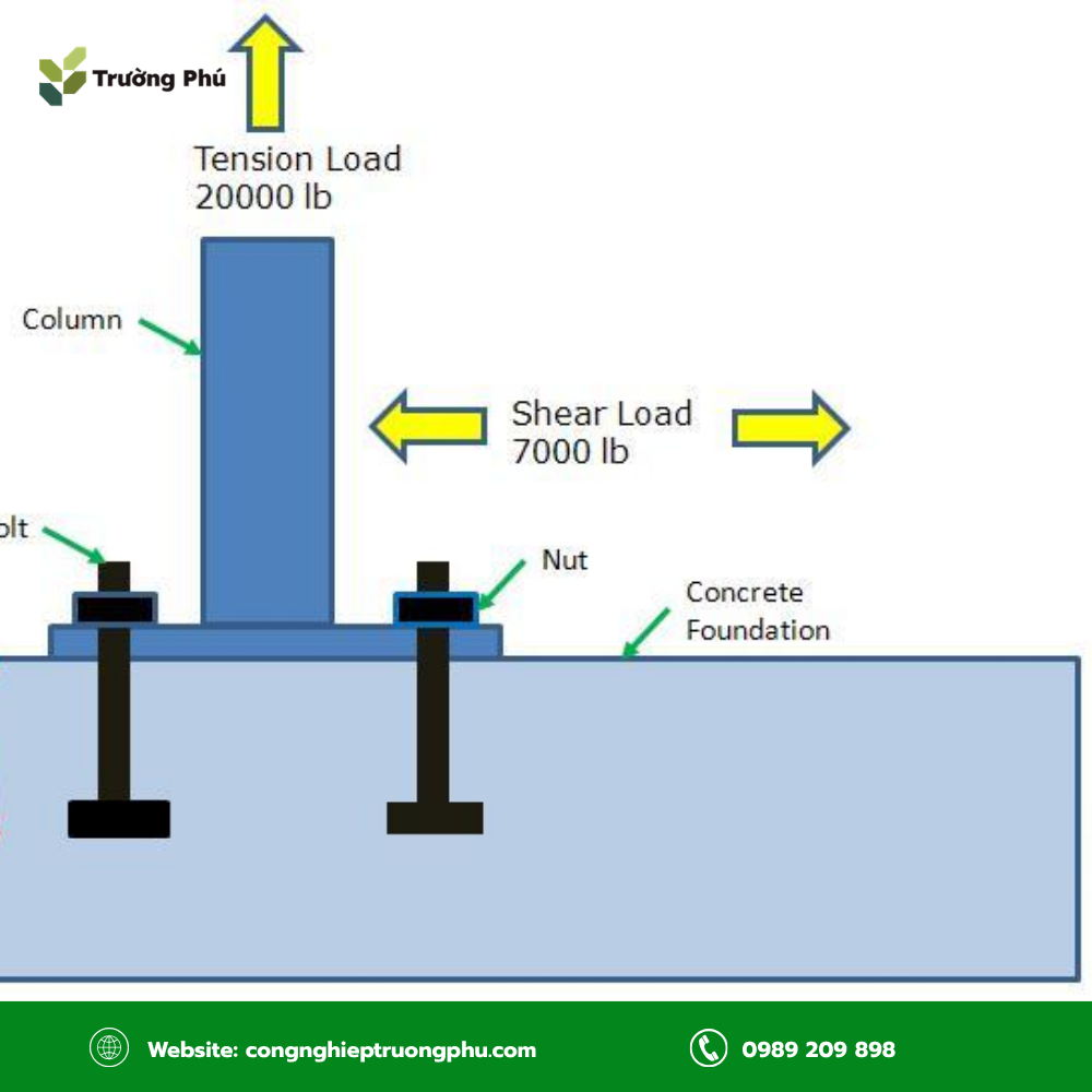 Bulong neo móng giúp cố định, định vị và truyền lực từ chân cột xuống móng.