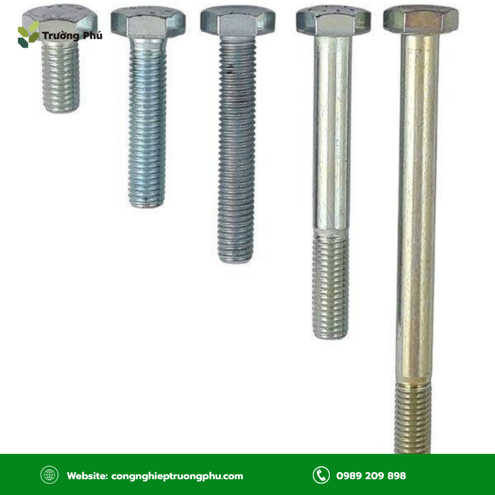 Các loại bulong M12 phổ biến theo kiểu đầu, kiểu ren và cấu tạo.