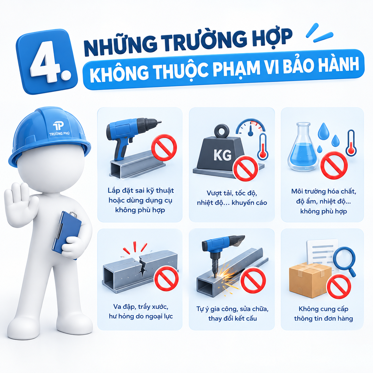 Những trường hợp không thuộc phạm vi bảo hành sản phẩm