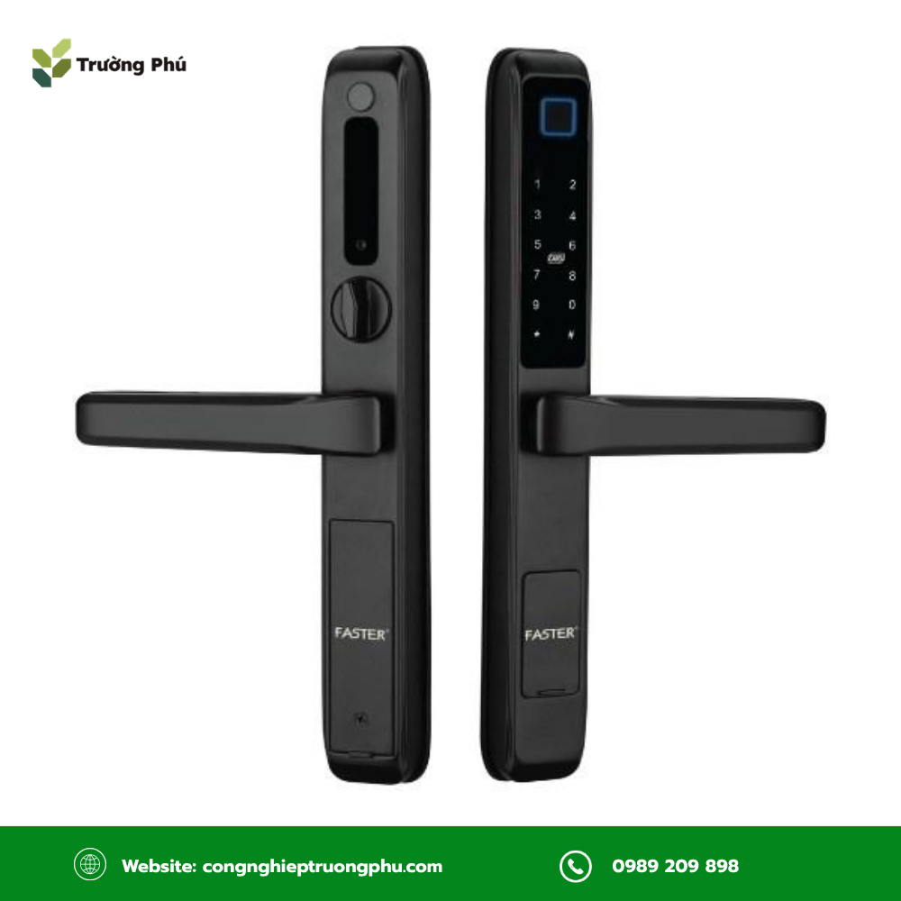 Tay nắm cửa sắt tích hợp khóa điện tử kết hợp tay gạt với phương thức mở khóa thông minh