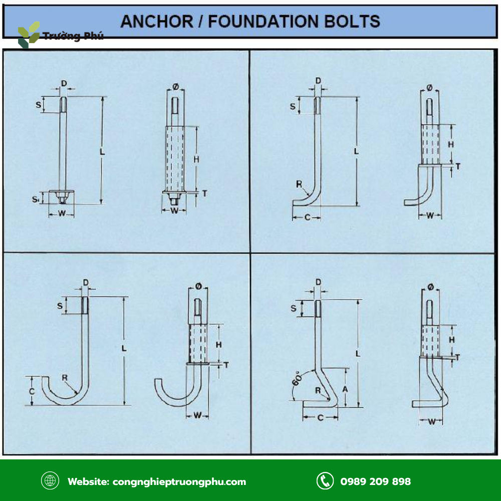 Tiêu chuẩn bulong neo móng quy định yêu cầu về vật liệu và cơ tính.