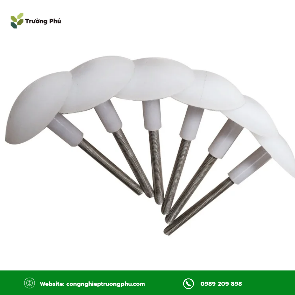 Bulong dù treo trần panel với phần dù nhựa, ty ren và đai ốc cố định.