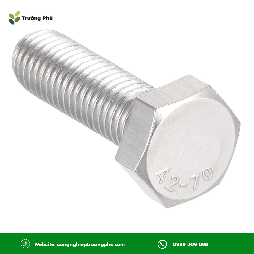Bulong inox 304 có khả năng chống gỉ tốt, phổ biến với ký hiệu A2-70.